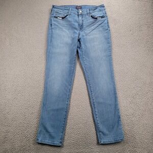 NYDJ Jeans Size 6 Boyfriend Mid Rise Embroidered Pocket Westland Wash